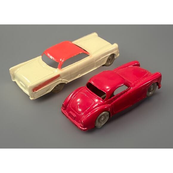 2 VTG Plastic Toy Cars Ingap Made In Italy # 12 Chrysler # 6 Red Coupe Very Nice - Picture 4 of 6